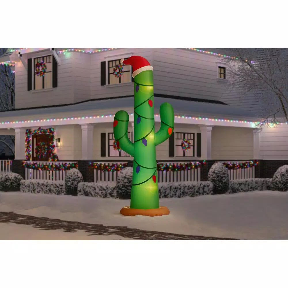 Home Accents Holiday 12 Ft. Giant-Sized Inflatable Christmas Cactus 4 Home Accents Holiday 12 Ft. Giant-Sized Inflatable Christmas Cactus - Image 2