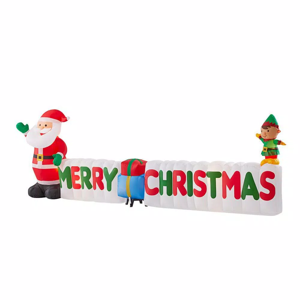 Home Accents Holiday 12 Ft Giant-Sized LEF Inflatable Merry Christmas Sign Scene 5 Home Accents Holiday 12 Ft Giant-Sized LEF Inflatable Merry Christmas Sign Scene - Image 3