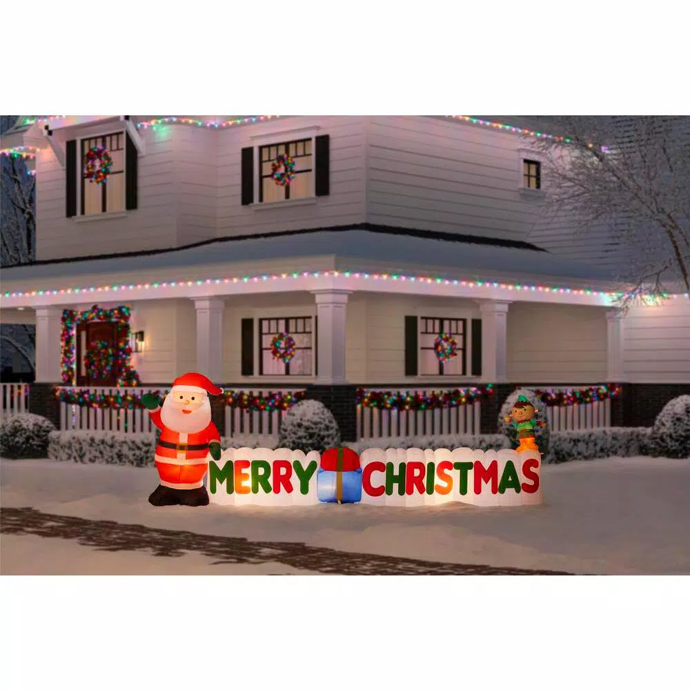 Home Accents Holiday 12 Ft Giant-Sized LEF Inflatable Merry Christmas Sign Scene 4 Home Accents Holiday 12 Ft Giant-Sized LEF Inflatable Merry Christmas Sign Scene - Image 2