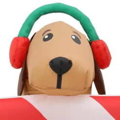 Home Accents Holiday 8 Ft. W Pre-Lit Giant Airblown Inflatable Christmas Puppies With Candy Cane Scene -Alpine Corporation Shop home accents holiday christmas inflatables 39367 1d 1000