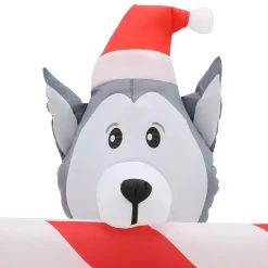 Home Accents Holiday 8 Ft. W Pre-Lit Giant Airblown Inflatable Christmas Puppies With Candy Cane Scene -Alpine Corporation Shop home accents holiday christmas inflatables 39367 66 1000