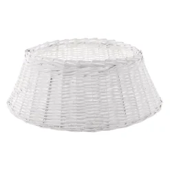 Home Accents Holiday 27 In. D White Wicker Christmas Tree Collar