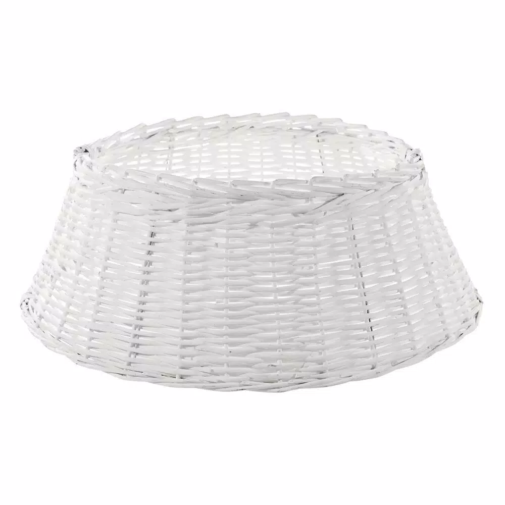 Home Accents Holiday 27 In. D White Wicker Christmas Tree Collar 2 Home Accents Holiday 27 In. D White Wicker Christmas Tree Collar