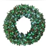 Home Accents Holiday 60 In. Christmas Bright Spruce Artificial Wreath With Red, Green, Cool White Lights