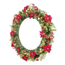 Home Accents Holiday 48 In. Berry Bliss Pre-Lit LED Artificial Christmas Wreath -Alpine Corporation Shop home accents holiday christmas wreaths chzh3811995th10 40 1000