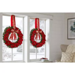 Home Accents Holiday 30 In. Berry Bliss Battery Operated Pre-Lit LED Artificial Christmas Wreath With Poinsettia 10 Home Accents Holiday 30 In. Berry Bliss Battery Operated Pre-Lit LED Artificial Christmas Wreath With Poinsettia -Alpine Corporation Shop home accents holiday christmas wreaths chzh3812096hd 40 1000