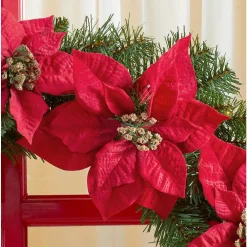 Home Accents Holiday 30 In. Berry Bliss Battery Operated Pre-Lit LED Artificial Christmas Wreath With Poinsettia 13 Home Accents Holiday 30 In. Berry Bliss Battery Operated Pre-Lit LED Artificial Christmas Wreath With Poinsettia -Alpine Corporation Shop home accents holiday christmas wreaths chzh3812096hd 66 1000