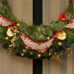 Home Accents Holiday 36 In. Royal Easton Battery Operated Pre-Lit LED Artificial Christmas Wreath -Alpine Corporation Shop home accents holiday christmas wreaths chzh7302009h8 1d 1000