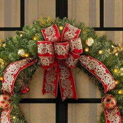 Home Accents Holiday 36 In. Royal Easton Battery Operated Pre-Lit LED Artificial Christmas Wreath -Alpine Corporation Shop home accents holiday christmas wreaths chzh7302009h8 a0 1000