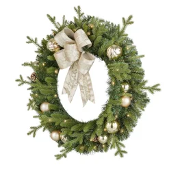 Home Accents Holiday 30 In. St. Germain Battery Operated Pre-Lit LED Artificial Christmas Wreath -Alpine Corporation Shop home accents holiday christmas wreaths chzh7302018hd 40 1000