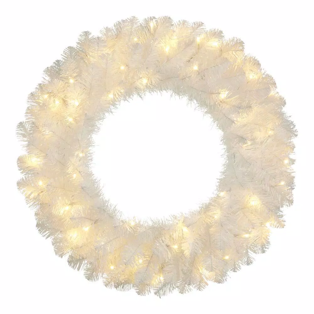 Home Accents Holiday 30 In. Uptown Pre-Lit LED Artificial Christmas Wreath With 136 Tips And 50 Warm White Micro Dot Lights 3 Home Accents Holiday 30 In. Uptown Pre-Lit LED Artificial Christmas Wreath With 136 Tips And 50 Warm White Micro Dot Lights