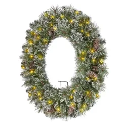 Home Accents Holiday 30in. Sparkling Amelia Pine Battery Operated Pre-lit LED Artificial Christmas Wreath With 50 Warm White Micro-Dot Lights 11 Home Accents Holiday 30in. Sparkling Amelia Pine Battery Operated Pre-lit LED Artificial Christmas Wreath With 50 Warm White Micro-Dot Lights -Alpine Corporation Shop home accents holiday christmas wreaths gd26m2r70l00 1d 1000