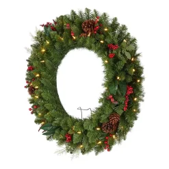 Home Accents Holiday 30 In. Winslow Fir Battery Operated Pre-lit Artificial Christmas Wreath With 175 Tips And 50 Warm White Lights 9 Home Accents Holiday 30 In. Winslow Fir Battery Operated Pre-lit Artificial Christmas Wreath With 175 Tips And 50 Warm White Lights -Alpine Corporation Shop home accents holiday christmas wreaths gd26p4598l02 40 1000
