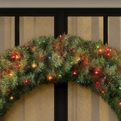 Home Accents Holiday 48 In. Dia Green Pre-Lit Incandescent Light Norwood Fir Artificial Christmas Wreath With 200-Lights -Alpine Corporation Shop home accents holiday christmas wreaths nf 48wrlo a0 1000