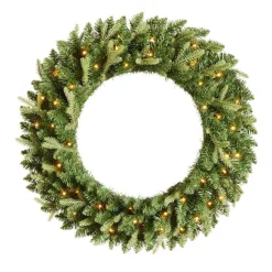 Home Accents Holiday 30 In. Mayfield Prelit LED Artificial Christmas Wreath With 35 Warm White Micro Dot Light