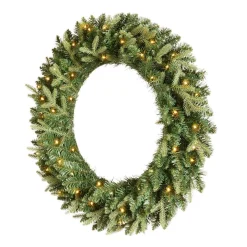Home Accents Holiday 30 In. Mayfield Prelit LED Artificial Christmas Wreath With 35 Warm White Micro Dot Light -Alpine Corporation Shop home accents holiday christmas wreaths seyi010060th1 a0 1000