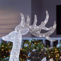 Home Accents Holiday 3-Piece Fantasleigh Outdoor Christmas Deer Family With LED Cool White Lights 10 Home Accents Holiday 3-Piece Fantasleigh Outdoor Christmas Deer Family With LED Cool White Lights -Alpine Corporation Shop home accents holiday christmas yard decorations ty594 2014 1d 1000
