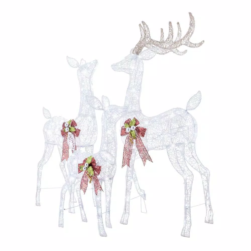 Home Accents Holiday 3-Piece Fantasleigh Outdoor Christmas Deer Family With LED Cool White Lights 5 Home Accents Holiday 3-Piece Fantasleigh Outdoor Christmas Deer Family With LED Cool White Lights - Image 3