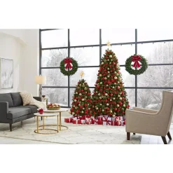 Home Accents Holiday 4.5 Ft North Valley Spruce Artificial Christmas Tree With 200 White Mini Lights -Alpine Corporation Shop home accents holiday pre lit christmas trees nrv2 300 45 40 1000