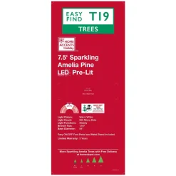 Home Accents Holiday 7.5 Ft Sparkling Amelia Pine LED Pre-Lit Artificial Christmas Tree With Warm White Lights -Alpine Corporation Shop home accents holiday pre lit christmas trees tg76m3acdl19 31 1000