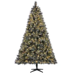 Home Accents Holiday 7.5 Ft Sparkling Amelia Pine LED Pre-Lit Artificial Christmas Tree With Warm White Lights
