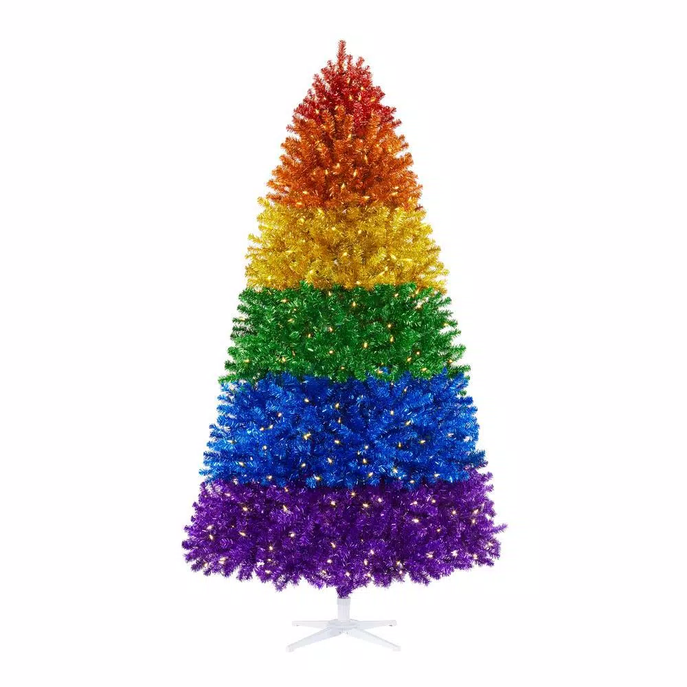 Home Accents Holiday 7.5 Ft. Rainbow Color Pine LED Pre-Lit Artificial Christmas Tree With 500 SureBright Warm White Lights 3 Home Accents Holiday 7.5 Ft. Rainbow Color Pine LED Pre-Lit Artificial Christmas Tree With 500 SureBright Warm White Lights