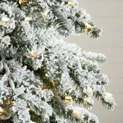Home Decorators Collection 7.5 Ft. Risch White Pine Heavy Flocked LED Pre-Lit Artificial Christmas Tree With 1000 SureBright Warm White Lights -Alpine Corporation Shop home decorators collection pre lit christmas trees tg76m2aohl03 1d 1000