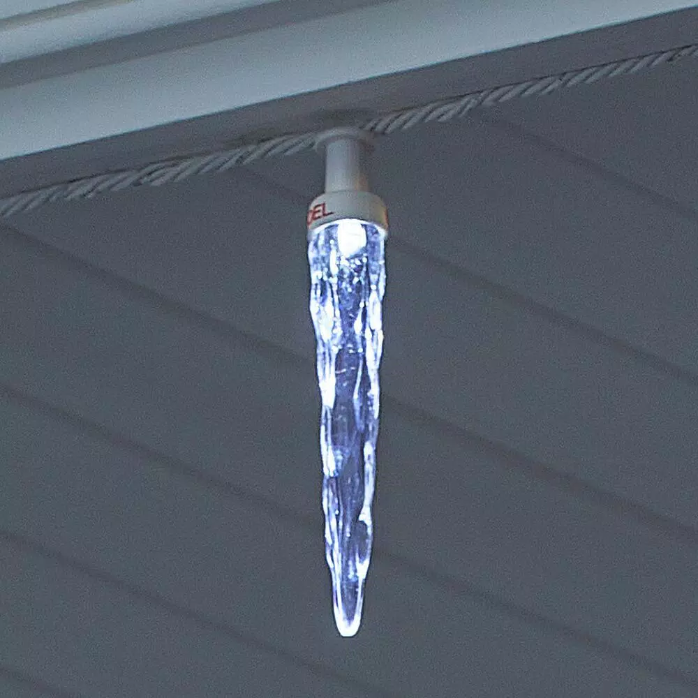 LightShow ColorMotion 24-Light White Deluxe Christmas Icicle LED String Light 6 LightShow ColorMotion 24-Light White Deluxe Christmas Icicle LED String Light - Image 4