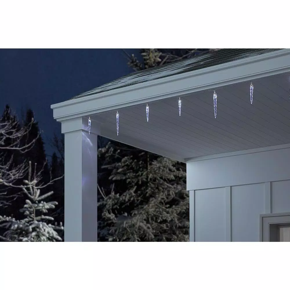 LightShow ColorMotion 24-Light White Deluxe Christmas Icicle LED String Light 4 LightShow ColorMotion 24-Light White Deluxe Christmas Icicle LED String Light - Image 2