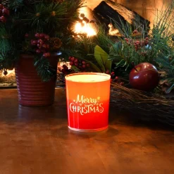 LUMABASE Battery Operated Glass LED Merry Christmas Candles (Set Of 2) -Alpine Corporation Shop lumabase christmas candles holders 97402 4f 1000