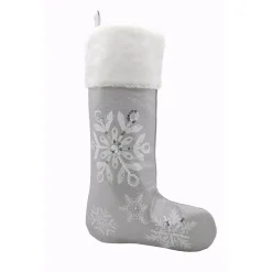 Manor Luxe 20 In. Glistening Snow Christmas Stocking