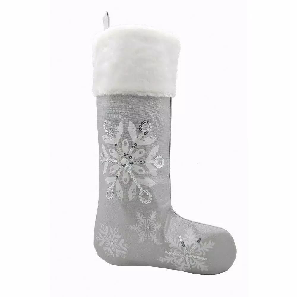 Manor Luxe 20 In. Glistening Snow Christmas Stocking 3 Manor Luxe 20 In. Glistening Snow Christmas Stocking