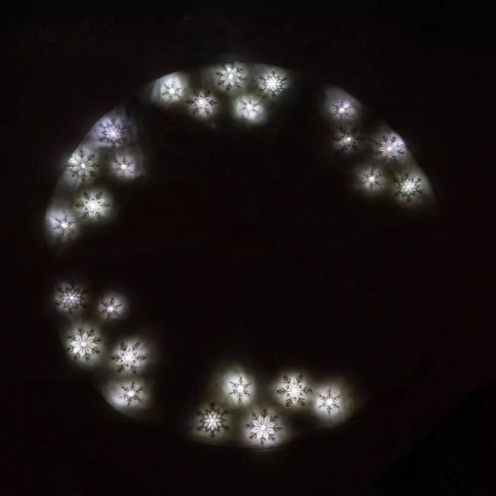 Manor Luxe 56 In. Snowflake Sequin Soft Plush Furry Light Up Round Christmas Tree Skirt In White 4 Manor Luxe 56 In. Snowflake Sequin Soft Plush Furry Light Up Round Christmas Tree Skirt In White - Image 2