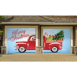 My Door Decor 7 Ft. X 8 Ft. Red Truck Christmas-Christmas Garage Door Decor Mural For Split Car Garage 9 My Door Decor 7 Ft. X 8 Ft. Red Truck Christmas-Christmas Garage Door Decor Mural For Split Car Garage -Alpine Corporation Shop my door decor christmas flags 285901xmas 028 4f 1000
