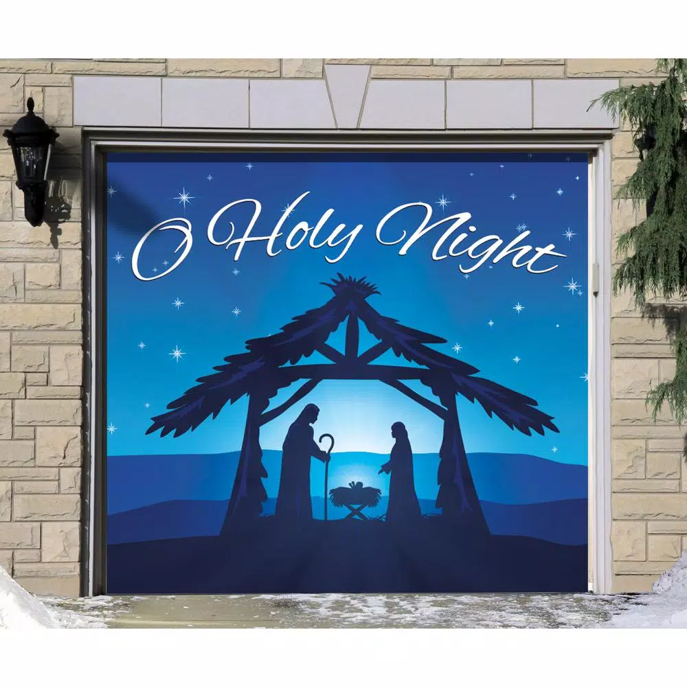 My Door Decor 7 Ft. X 8 Ft. Nativity Scene O’Holy Night-Christmas Garage Door Decor Mural For Single Car Garage 4 My Door Decor 7 Ft. X 8 Ft. Nativity Scene O’Holy Night-Christmas Garage Door Decor Mural For Single Car Garage - Image 2