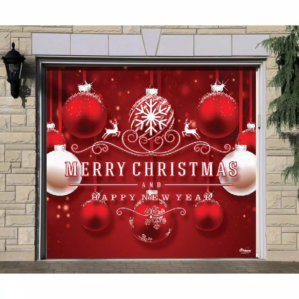 My Door Decor 7 Ft. X 8 Ft. Red Ornaments-Christmas Garage Door Decor Mural For Single Car Garage 5 My Door Decor 7 Ft. X 8 Ft. Red Ornaments-Christmas Garage Door Decor Mural For Single Car Garage - Image 3