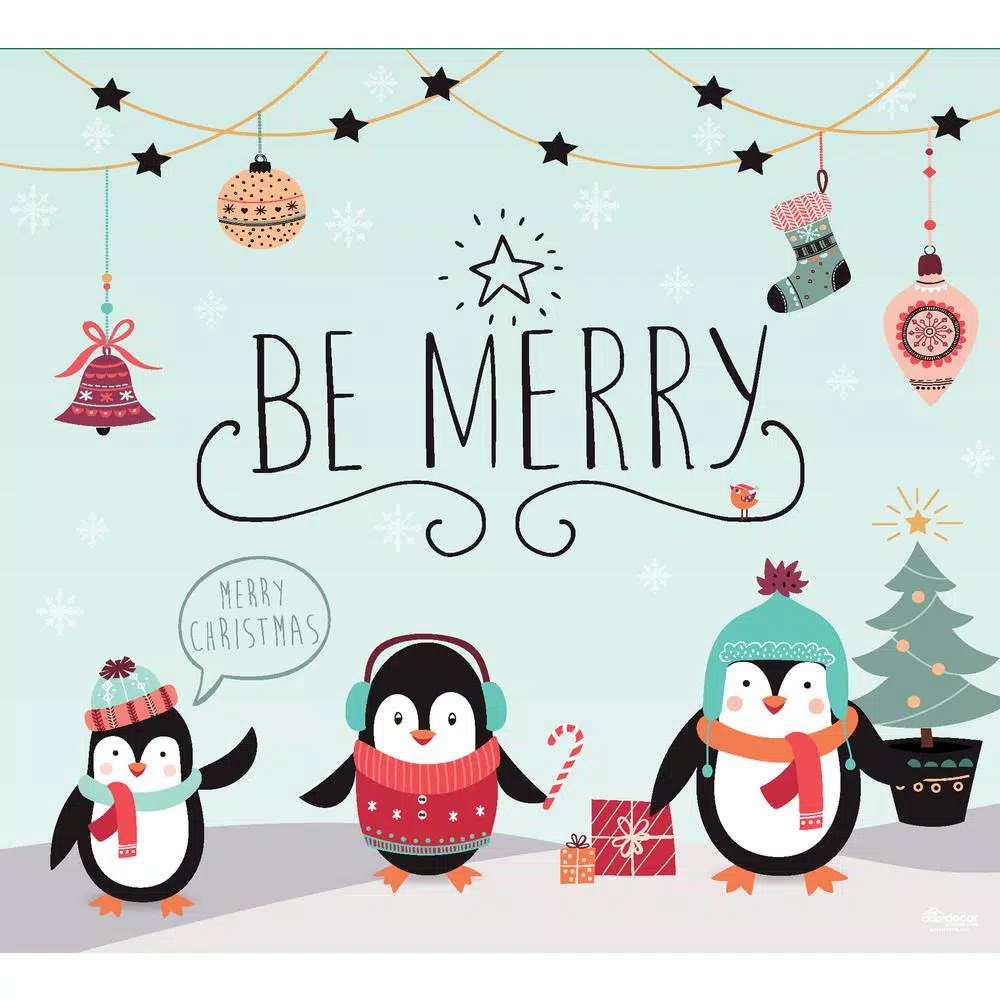 My Door Decor 7 Ft. X 8 Ft. Merry Penguins-Christmas Garage Door Decor Mural For Single Car Garage 3 My Door Decor 7 Ft. X 8 Ft. Merry Penguins-Christmas Garage Door Decor Mural For Single Car Garage