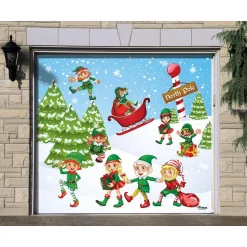 My Door Decor 7 Ft. X 8 Ft. North Pole Elves-Christmas Garage Door Decor Mural For Single Car Garage 8 My Door Decor 7 Ft. X 8 Ft. North Pole Elves-Christmas Garage Door Decor Mural For Single Car Garage -Alpine Corporation Shop my door decor christmas flags 285903xmas 026 4f 1000