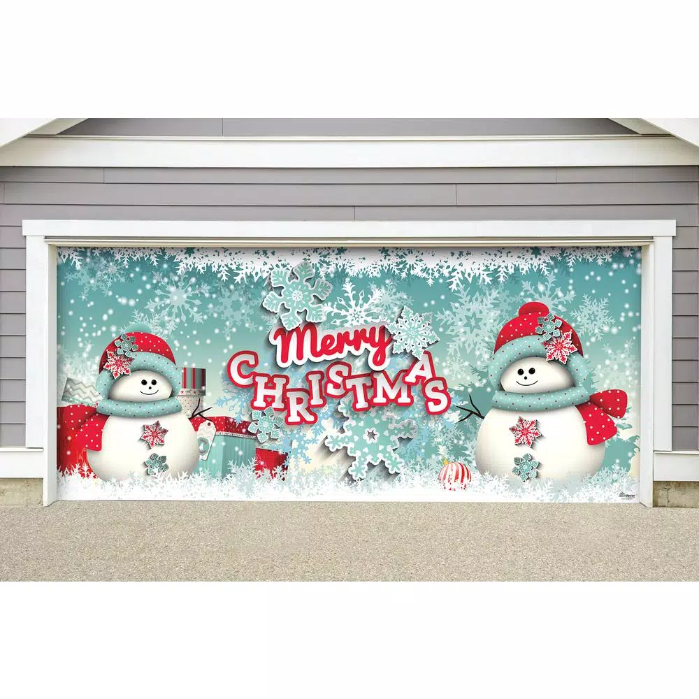 My Door Decor 7 Ft. X 16 Ft. Snowman Merry Christmas-Outdoor Christmas Holiday Garage Door Banner Decor 4 My Door Decor 7 Ft. X 16 Ft. Snowman Merry Christmas-Outdoor Christmas Holiday Garage Door Banner Decor - Image 2