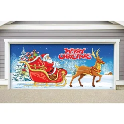 My Door Decor 7 Ft. X 16 Ft. Santa’s Sleigh Ride-Christmas Garage Door Decor Mural For Double Car Garage -Alpine Corporation Shop my door decor christmas flags 285905xmas 005 c3 1000