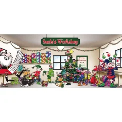 My Door Decor 7 Ft. X 16 Ft. Santa’s Workshop Christmas Garage Door Decor Mural For Double Car Garage