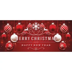 My Door Decor 7 Ft. X 16 Ft. Red Ornaments In Snow Christmas Garage Door Decor Mural For Double Car Garage