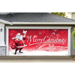 My Door Decor 7 Ft. X 16 Ft. Santa’s Merry Christmas Garage Door Decor Mural For Double Car Garage 8 My Door Decor 7 Ft. X 16 Ft. Santa’s Merry Christmas Garage Door Decor Mural For Double Car Garage -Alpine Corporation Shop my door decor christmas flags 285905xmas 012 4f 1000