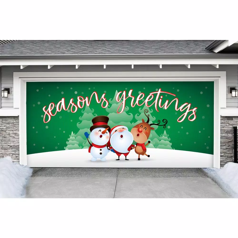 My Door Decor 7 Ft. X 16 Ft. Christmas Characters Seasonal Greetings-Christmas Garage Door Decor Mural For Double Car Garage 4 My Door Decor 7 Ft. X 16 Ft. Christmas Characters Seasonal Greetings-Christmas Garage Door Decor Mural For Double Car Garage - Image 2