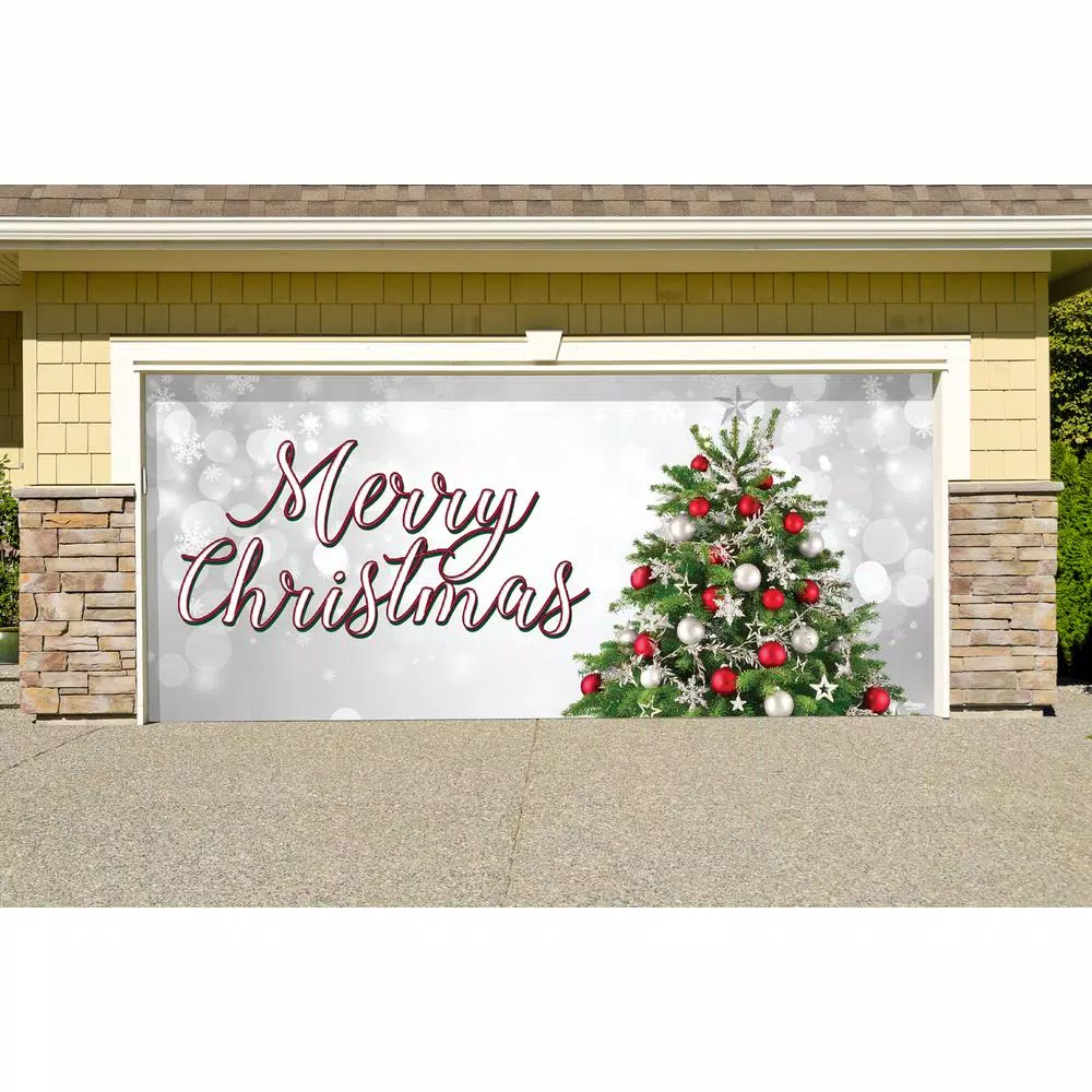 My Door Decor 7 Ft. X 16 Ft. Merry Christmas Tree Christmas Garage Door Decor Mural For Double Car Garage 4 My Door Decor 7 Ft. X 16 Ft. Merry Christmas Tree Christmas Garage Door Decor Mural For Double Car Garage - Image 2