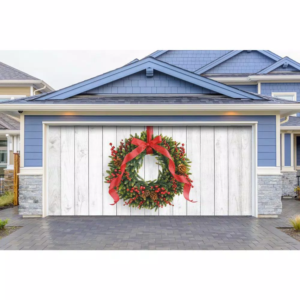 My Door Decor 7 Ft. X 16 Ft. Christmas Wreath-Christmas Garage Door Decor Mural For Double Car Garage 5 My Door Decor 7 Ft. X 16 Ft. Christmas Wreath-Christmas Garage Door Decor Mural For Double Car Garage - Image 3