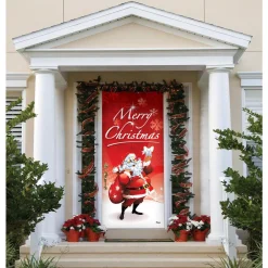 My Door Decor 36 In. X 80 In. Santa’s Merry Christmas-Christmas Front Door Decor Mural -Alpine Corporation Shop my door decor christmas flags 285906xmas 009 4f 1000