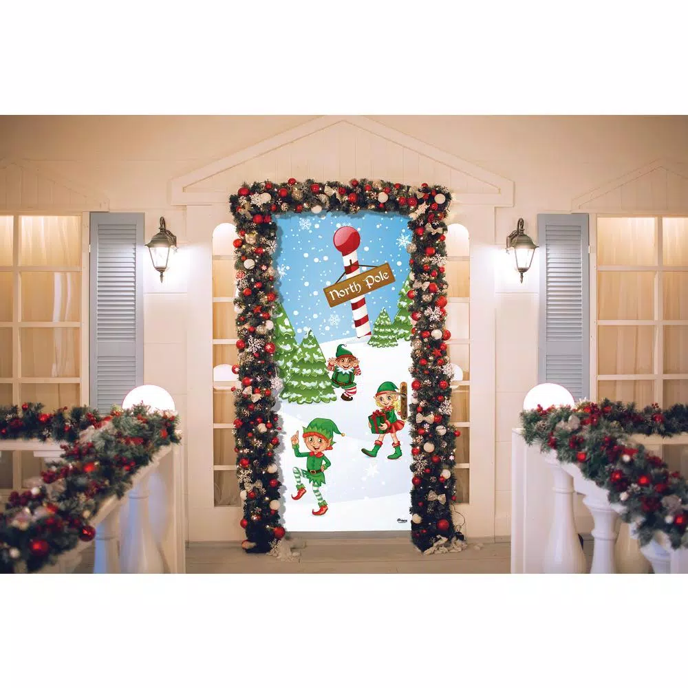 My Door Decor 36 In. X 80 In. North Pole Elves-Christmas Front Door Decor Mural 4 My Door Decor 36 In. X 80 In. North Pole Elves-Christmas Front Door Decor Mural - Image 2