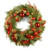 National Tree Company 30 In. Battery Operated Decorative Collection Christmas Red Mixed Wreath With Warm White LED Lights -Alpine Corporation Shop national tree company christmas wreaths dc13 159 30wb 64 1000