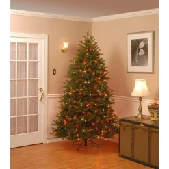 National Tree Company 7.5 Ft. Pre-Lit Dunhill Fir Hinged Artificial Christmas Tree With Multi-Color Lights -Alpine Corporation Shop national tree company pre lit christmas trees duh 75rlo 31 1000